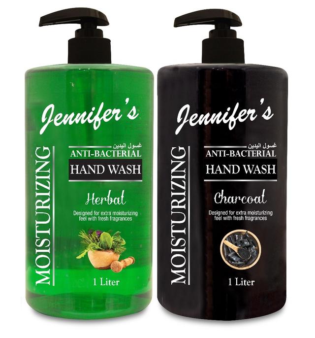 Jennifer's - Hand Wash Charcoal & Herbal, 1L (Twin Pack)