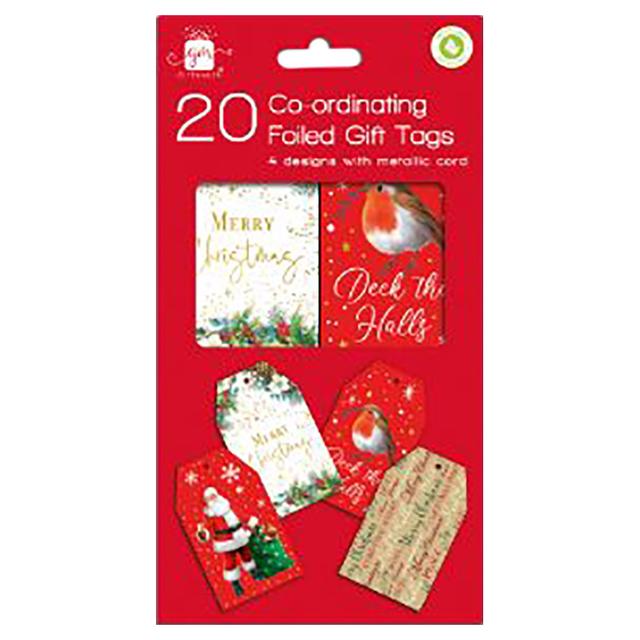 Giftmaker - Elegant Traditions Co-Ordinating Foiled Gift Tags - 20pcs