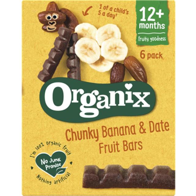 Organix Goodies Chunky Fruit Bar Banana & Date 6x17g