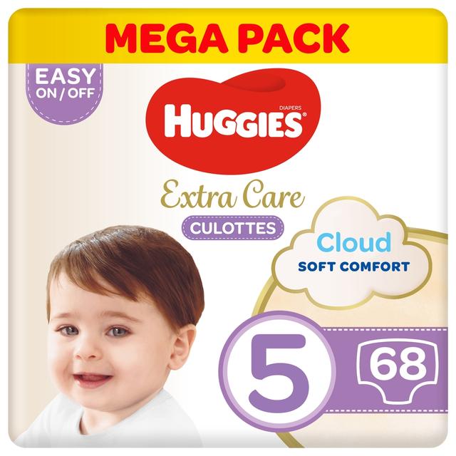 Huggies - Extra Care Culottes, Size 5, 12-17 kg, Mega Pack, 68 Diaper Pants