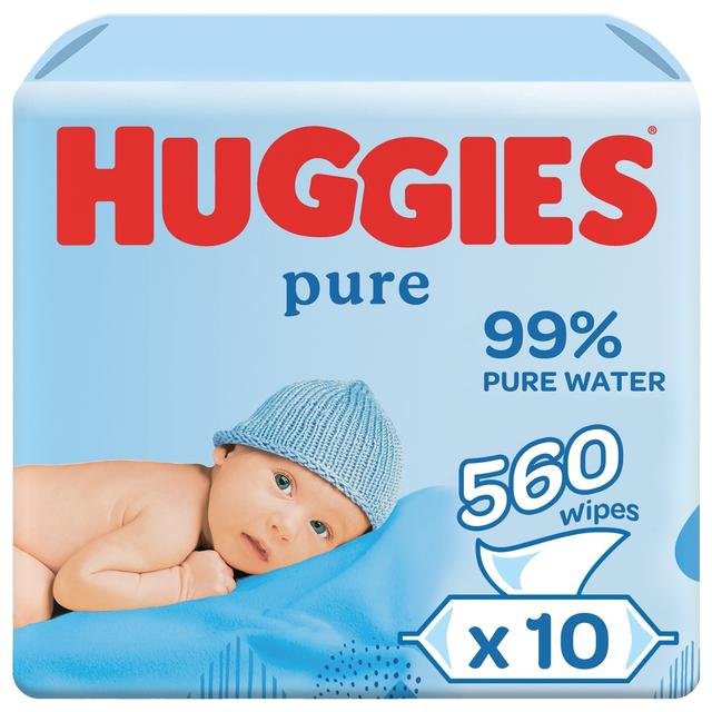 Huggies - 99% Pure Baby Wipes - Pack of 10 - 560 Wipes