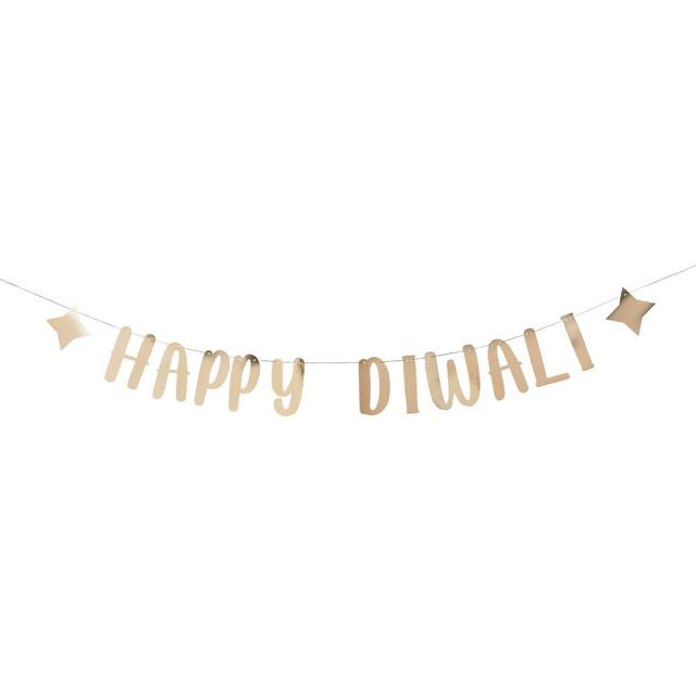 Hootyballoo - Gold 'Happy Diwali' Banner - 2M