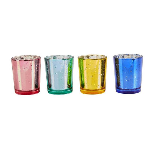 Hootyballoo - Bright Colored Glass Candle Holders - 1 Pc - Color May Vary