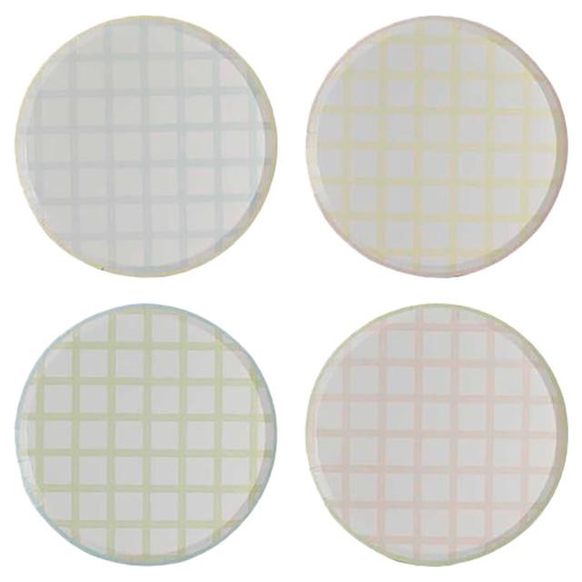 Ginger Ray - Pastel Gingham Easter Paper Plates - 8pcs