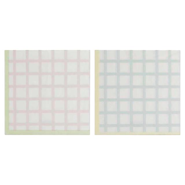 Ginger Ray - Pastel Gingham Easter Paper Napkins - 16pcs