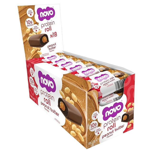 Novo - 10g Peanut Butter Protein Roll Bar - 33 g - Pack of 18