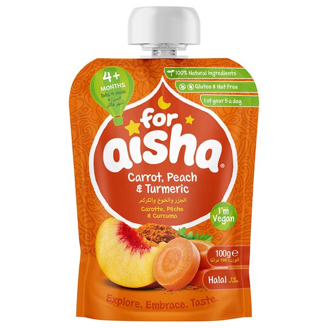 For Aisha - Baby Food Pouch - Carrot, Peach & Turmeric - 100g