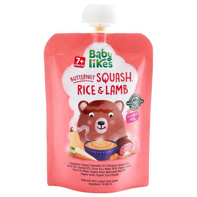 Babylikes - Halal Baby Puree Food Pouch - Butternut Squash With Rice And Lamb - 130 g