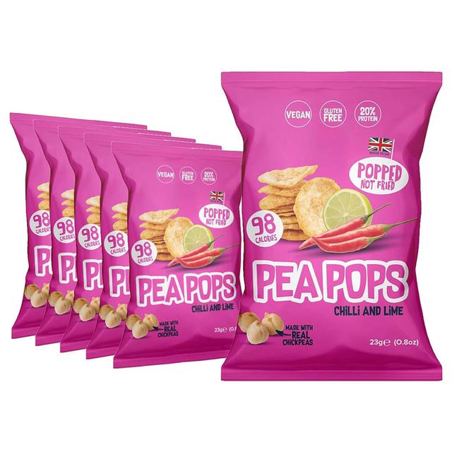 Food Factor - Pea Pops Healthy Protein Chips - Chilli/Lime - 23 g - Pack of 6