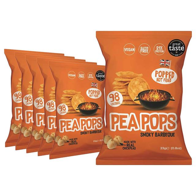 Food Factor - Pea Pops Healthy Protein Chips - Smokey BBQ - 23 g - Pack of 6