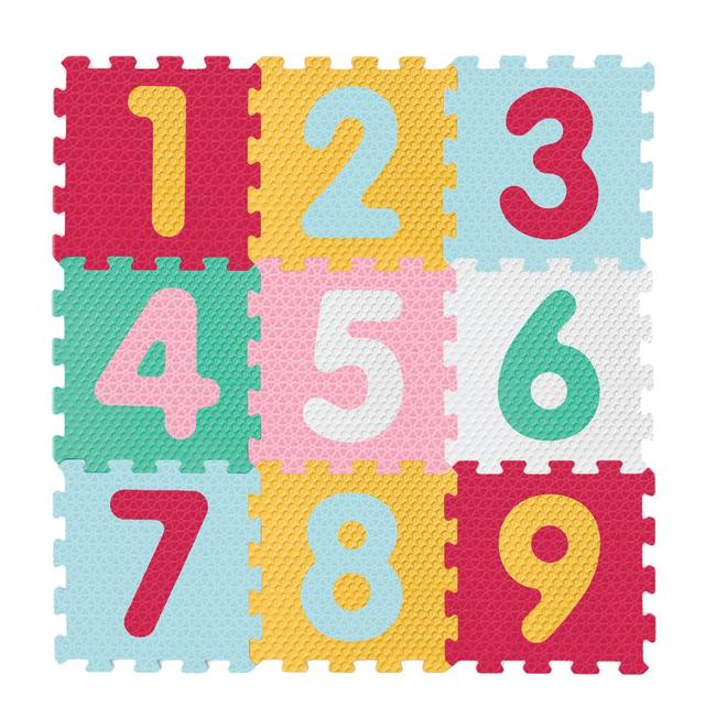 Sunta - Mix Textured Numbers Puzzle Baby Mat 9pcs