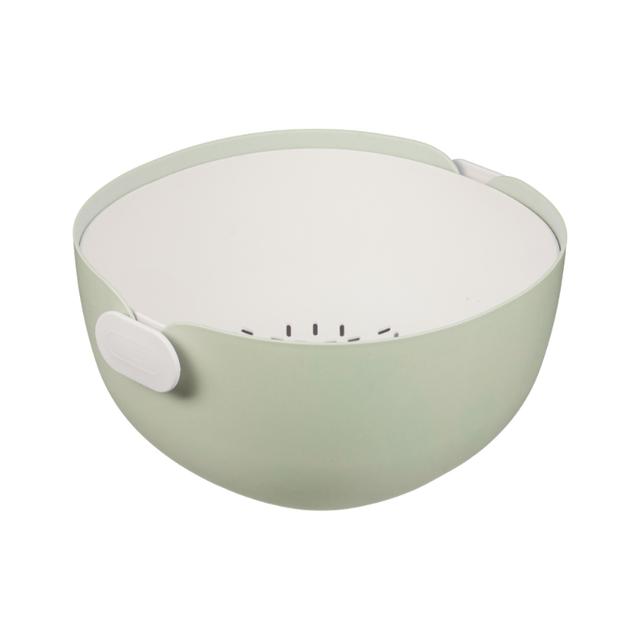 Inochi - 2-In-1 Yoko Round Colander And Bowl Set - 26cm - Avocado Green