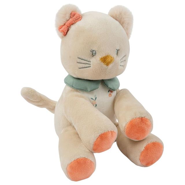 Nattou - Mini Cuddly Fluffy Soft Toy - Cat Lana - 17 cm