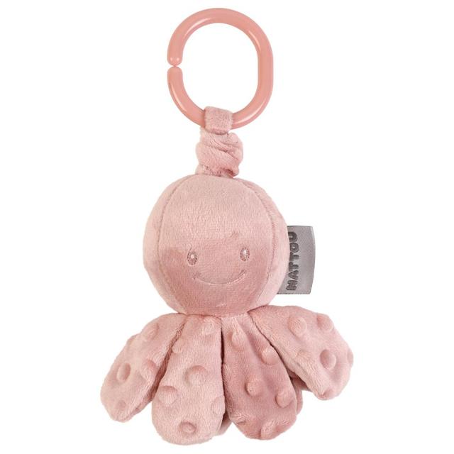 Nattou - Lapidou Vibrating Octopus Cuddle Toy - Dusty Pink - 22 cm