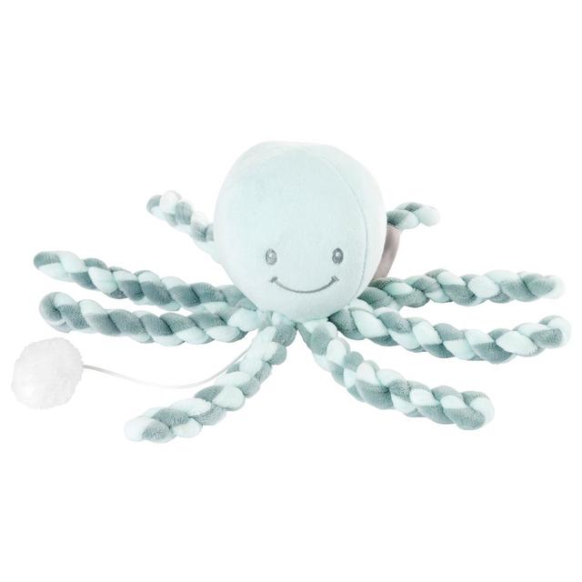 Nattou - Lapidou Octopus Musical Plush Toy - Mint - 8.5 cm