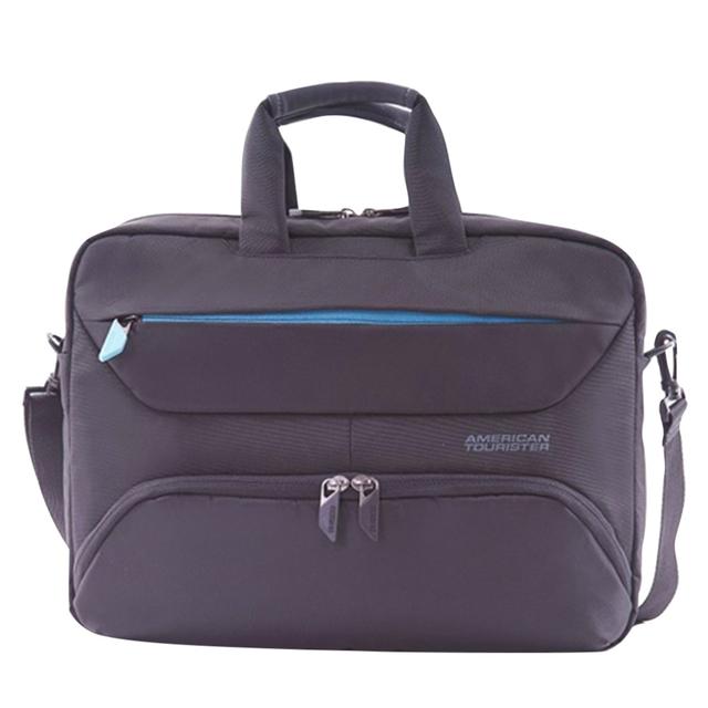 American Tourister - Amber Laptoptop Shoulder Briefcase - Black/Blue