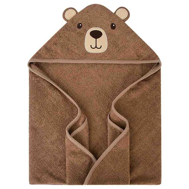 Hudson Childrenswear - Cotton Hooded Towel - Brown Bear