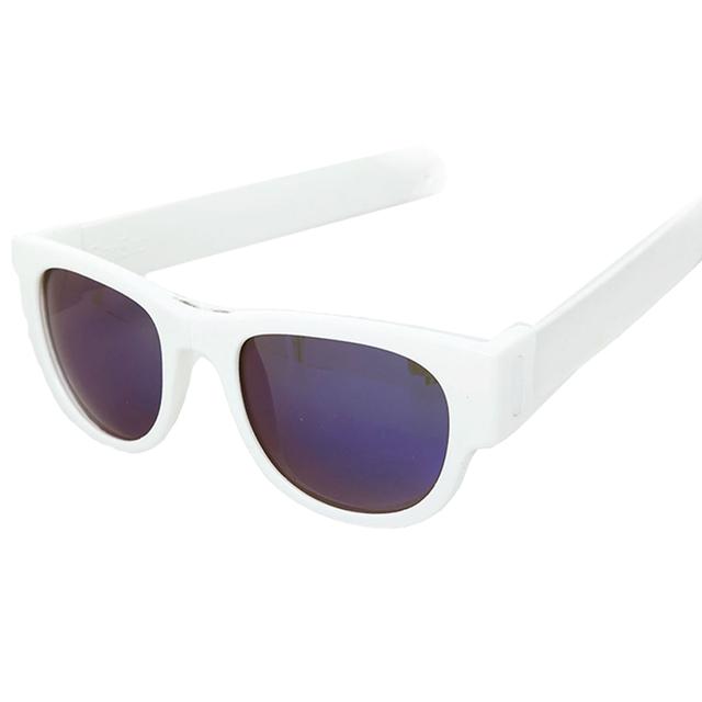 SlapSee - Pro Folding Sunglass - White Frame&Slap-BlueLens