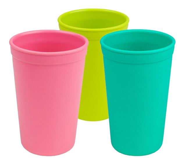 Re-Play - 3 Pack Drinking Cups - Bright Pink, Aqua & Green