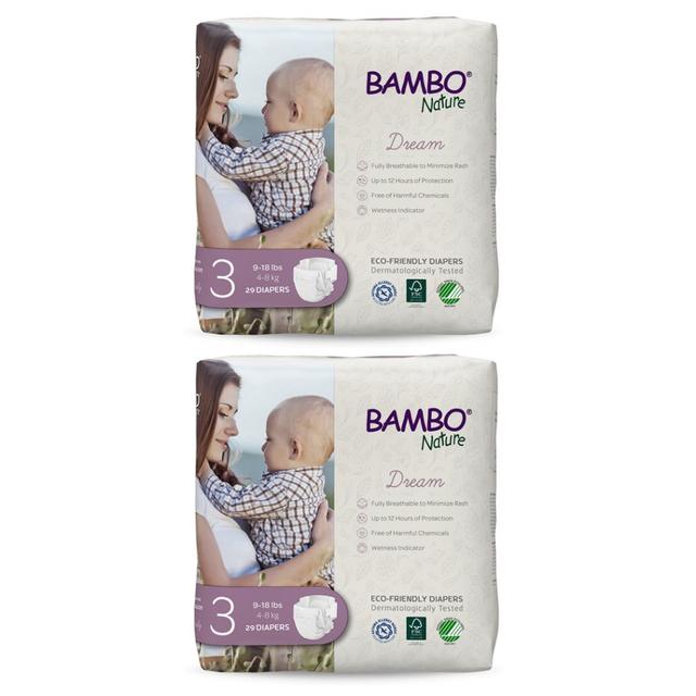 Bambo Nature Eco-Friendly Diapers Value Pack - Size 3, 4-8Kg - 58pcs