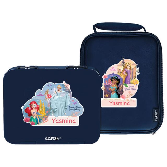 Essmak - Personalized Disney Princess 3 Bento Pack - Blue