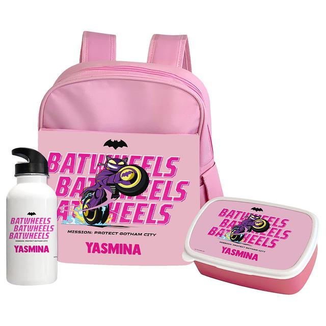 Essmak - Personalized Batwheels Backpack Set For Kids - 3pcs - Pink - 12-Inch