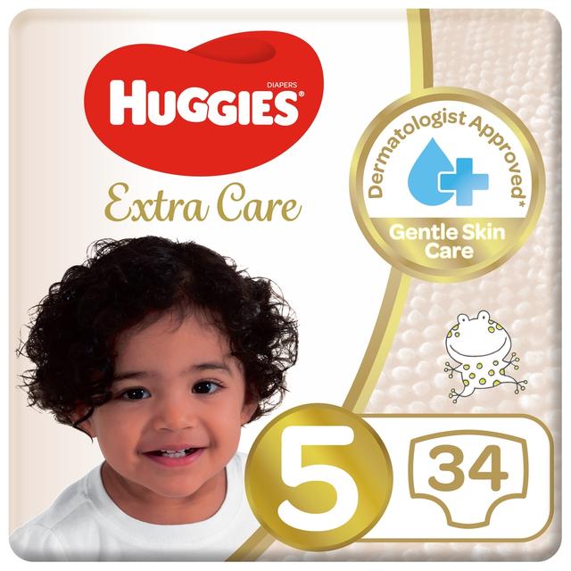 Huggies - Extra Care, Size 5, 12 -22 kg, Value Pack, 34 Diapers