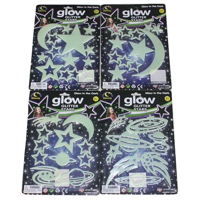 Stem - Glow In The Dark Glitter Stars The Sun Set 1pc - Style May Vary