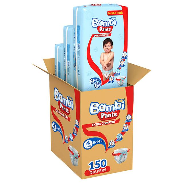 Sanita Bambi - Diaper Pants - Size 4 - 8-14kg - Large - Pack of 150