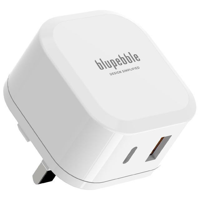 Blupebble - 2-Port PD Gan Fast Charger - 65W - White