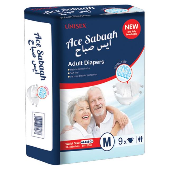 Ace Sabaah - Adult Diaper - Medium - 9pcs