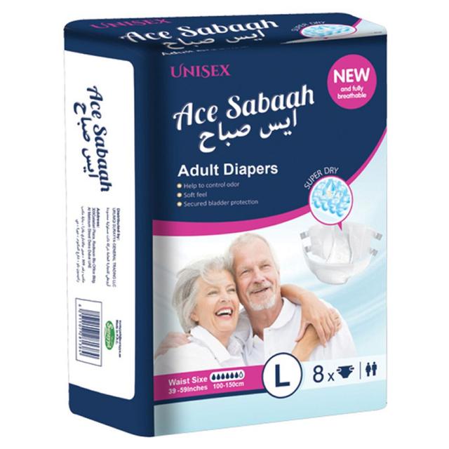 Ace Sabaah - Adult Diaper - Large - 8pcs