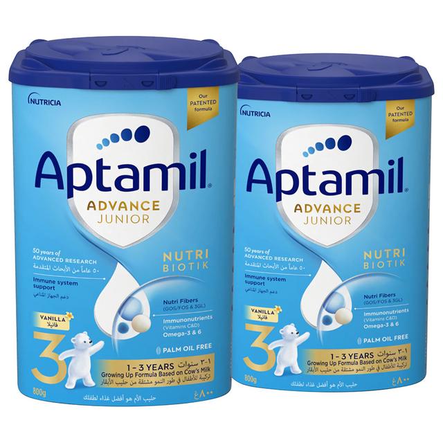 Aptamil - Palm Oil Free Advance Junior 3 Milk Formula - 800 g - Pack of 2