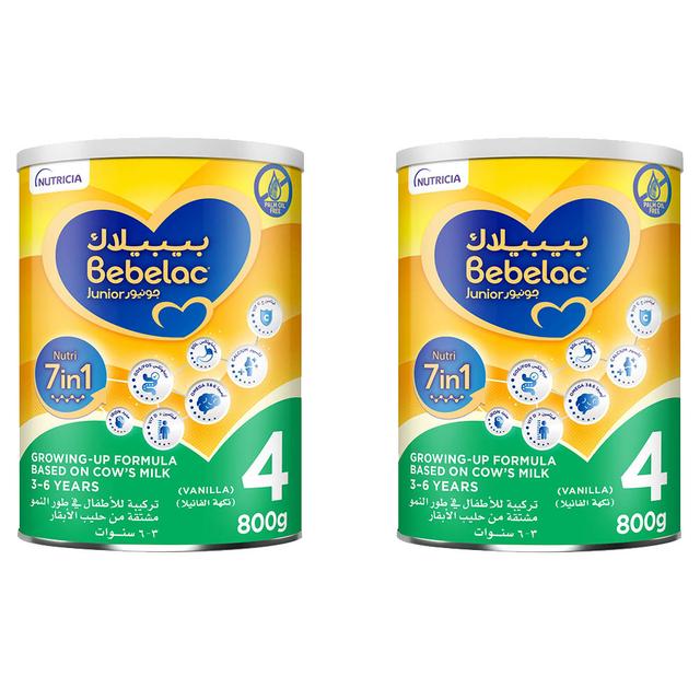 Bebelac - Junior 4 Nutri 7-in-1 Growing Up Formula - 3-6Y - 800 g - Pack of 2