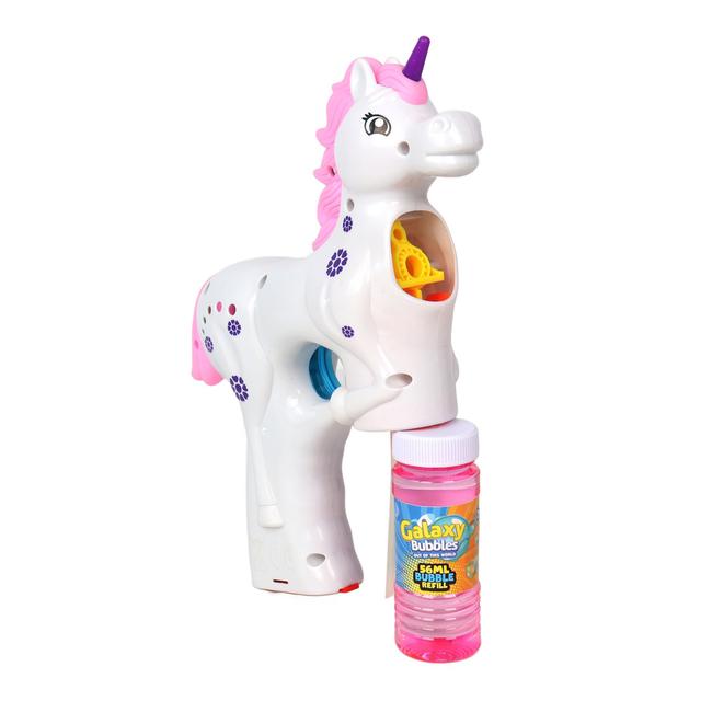 Galaxy Bubbles - Unicorn Bubble Blaster With 56ml Bubble Solution