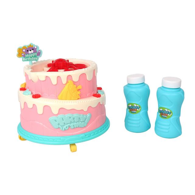 Galaxy Bubbles - Happy Birthday Bubble Cake With 2x100ml Bubble Solution