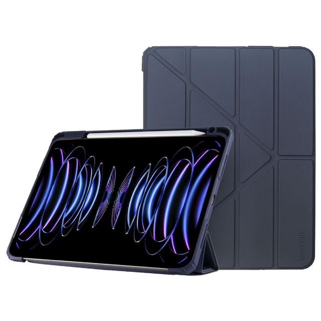 Blupebble - Hybrid Folio Case For 7/8/9th Gen Ipad - Navy Blue