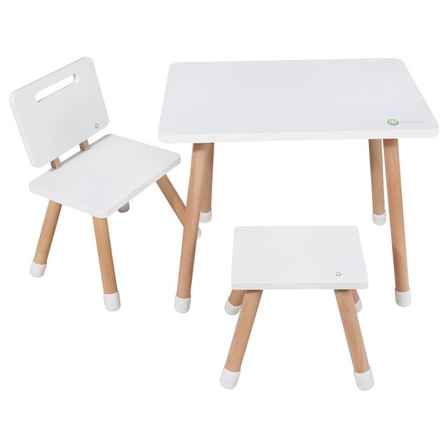 Mini Panda- Whimiswood kids Wooden Chair And Desk Set- Snowfall- 3 Pcs