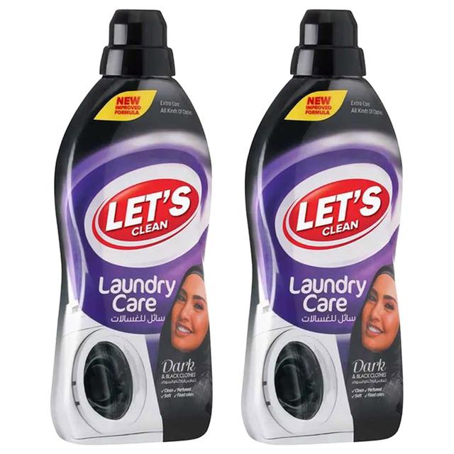 Let's Clean - Liquid Detergent For Dark Clothes - 1 L - Pack of 2