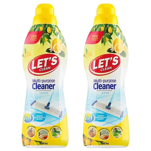 Let's Clean - Multi-Purpose Cleaner - Lemon - 800 ml - Pack of 2