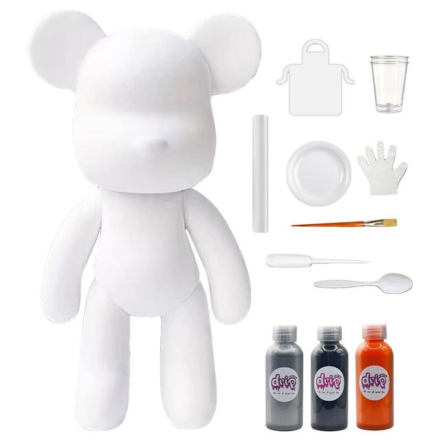 Drip - DIY Acrylic Fluid Paint Bear Complete Art Kit - 18 cm