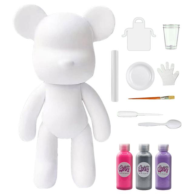 Drip - DIY Acrylic Fluid Paint Bear Complete Art Kit - 23 cm