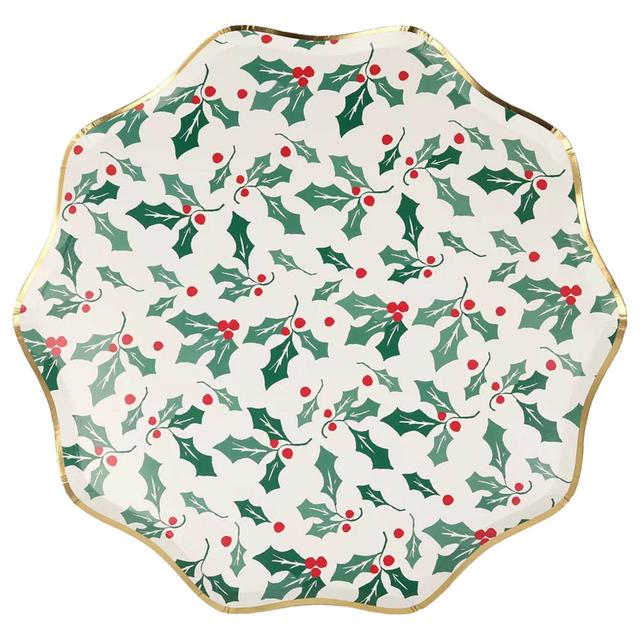 Meri Meri - Holly Pattern Dinner Plates - 8pcs