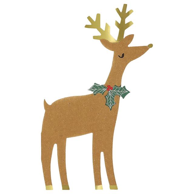 Meri Meri - Reindeer With Holly Napkins - 16pcs