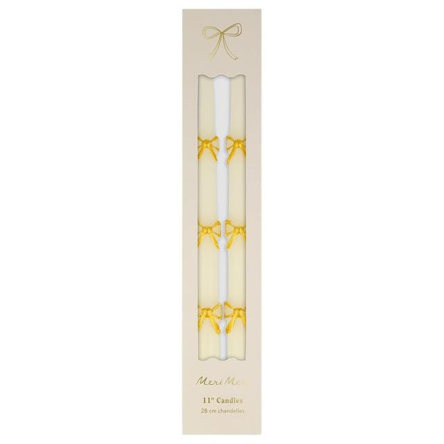 Meri Meri - Gold Bow Taper Candles - 2pcs