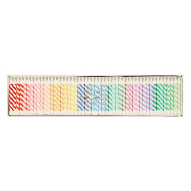 Meri Meri - Rainbow Striped Mini Candles