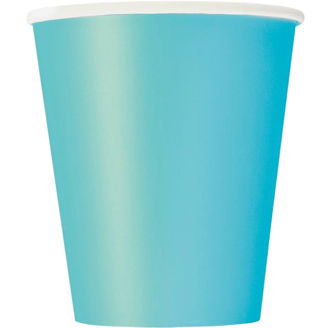 Unique - Party Paper Cups - Terrific Teal - 266 ml - Pack of 14