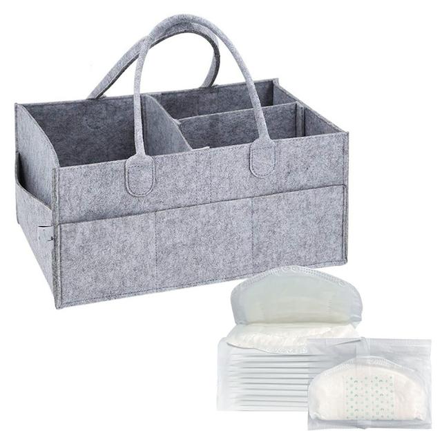 Star Babies - Disposable Breast Pad - 50pcs With Diaper Caddy - Grey