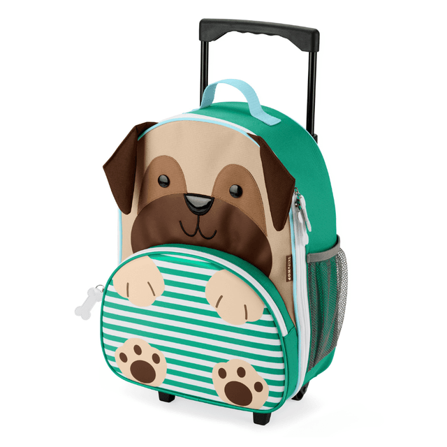 Skiphop - Zoo Kids Rolling Luggage - Pug - 15-Inch