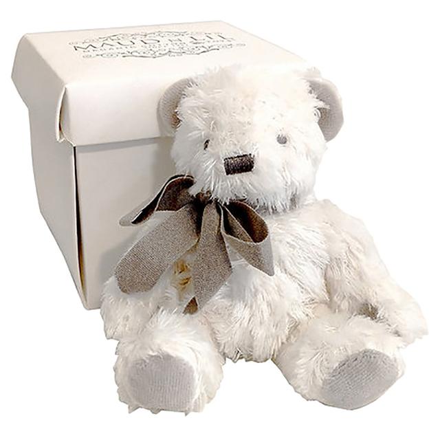 Maud n Lil - Organic Mini Teddy Bear - White/Grey